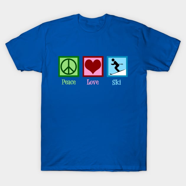 Peace Love Ski T-Shirt by epiclovedesigns